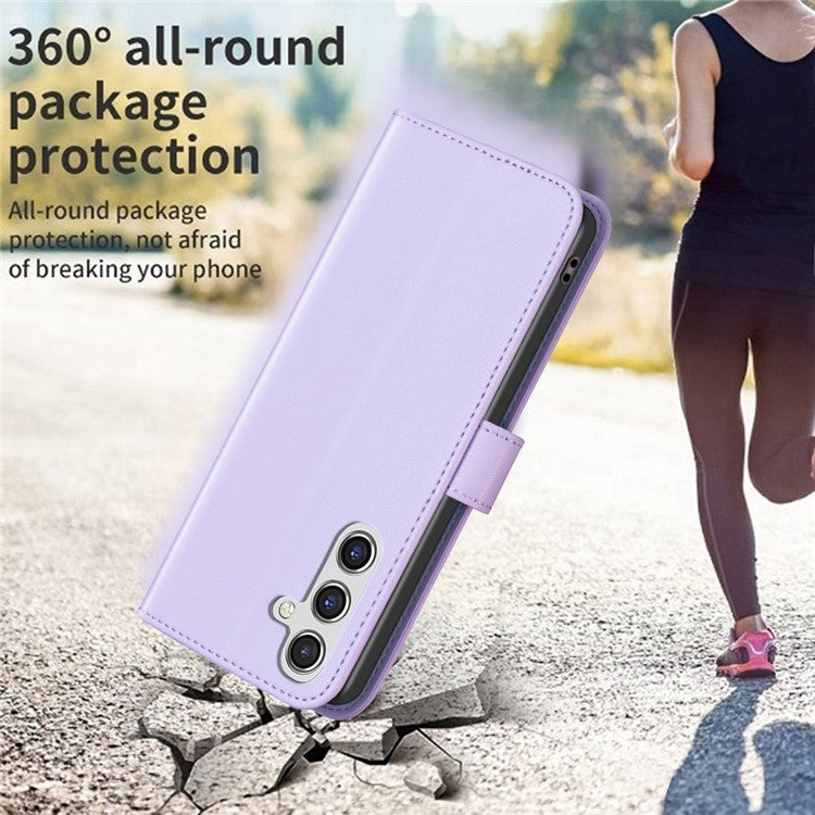 BINFEN COLOR BF17 For Samsung Galaxy F16 5G / M16 5G Case Wallet Folio Flip Leather Cover - Purple