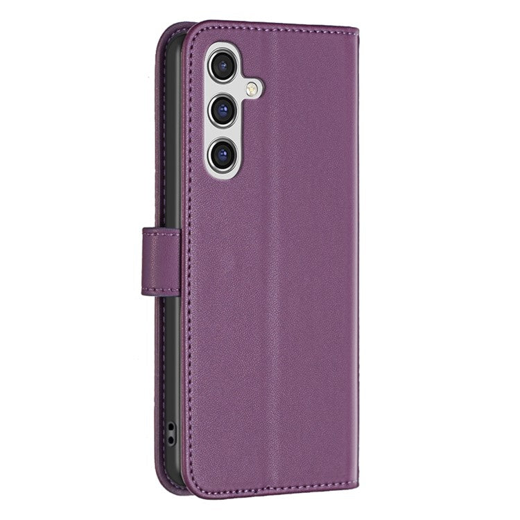 BINFEN COLOR BF17 For Samsung Galaxy F16 5G / M16 5G Case Wallet Folio Flip Leather Cover - Dark Purple