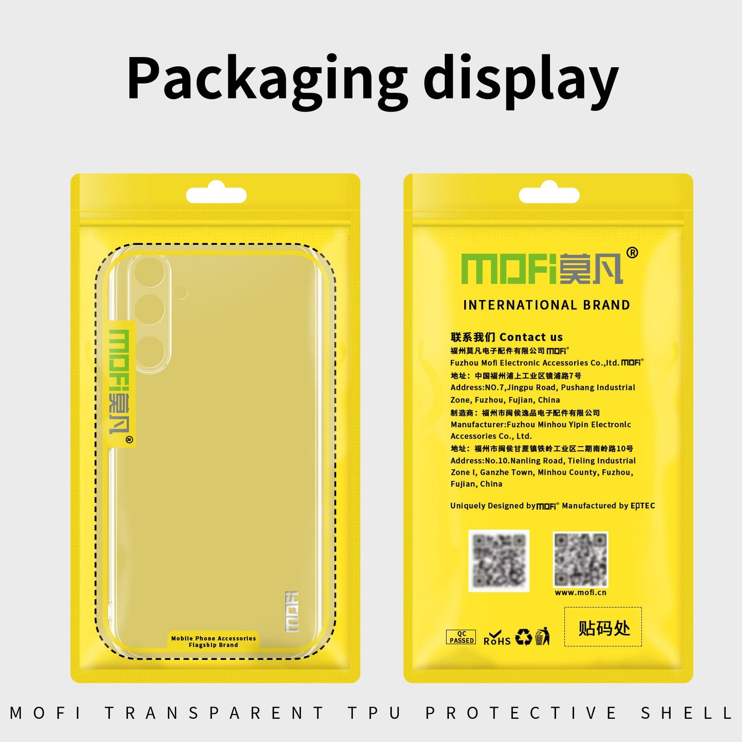 For Samsung Galaxy M16 5G / Galaxy F16 5G Clear Phone Case MOFI Ultra-Thin TPU Phone Back Cover - Transparent