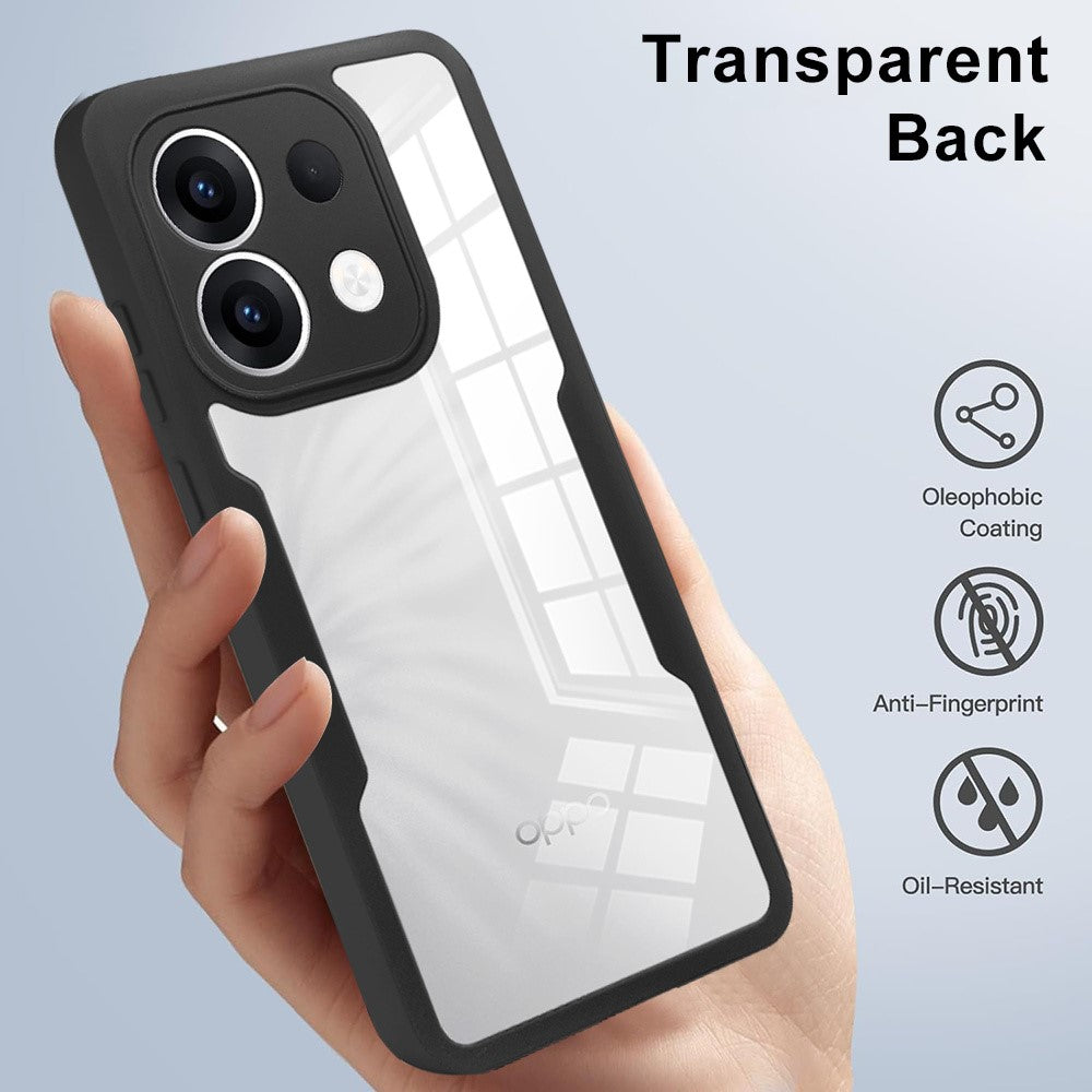 For Oppo Reno13 5G (Global) Case Acrylic + TPU Clear Phone Cover with PET Screen Film - Green