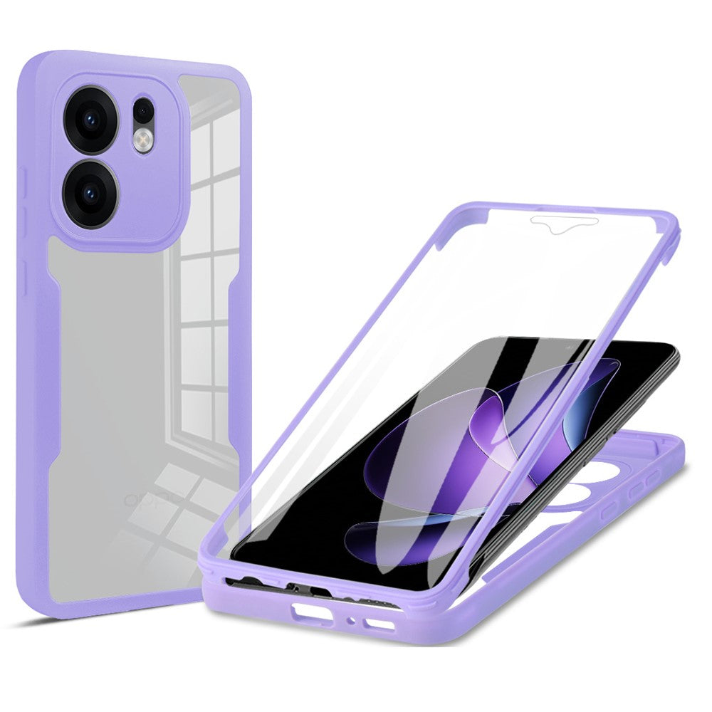For Oppo Reno13 F 5G / Reno13 F 4G Case Acrylic + TPU Clear Phone Cover with PET Screen Film - Purple