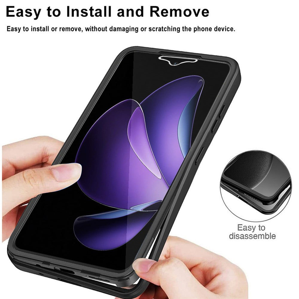 For Oppo Reno13 F 5G / Reno13 F 4G Case Acrylic + TPU Clear Phone Cover with PET Screen Film - Purple