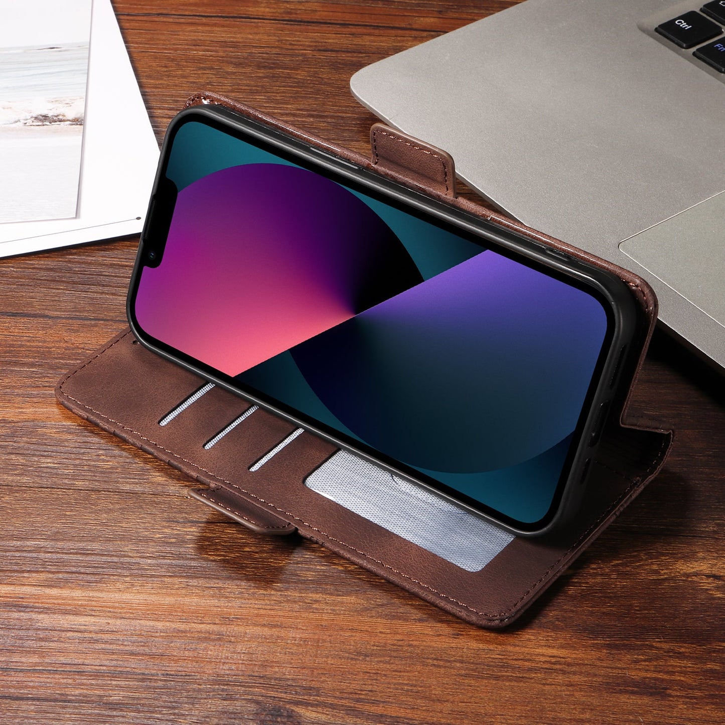 For Samsung Galaxy F06 5G Leather Cases Wallet Rhombus Imprinted Phone Cover Stand with Strap - Brown