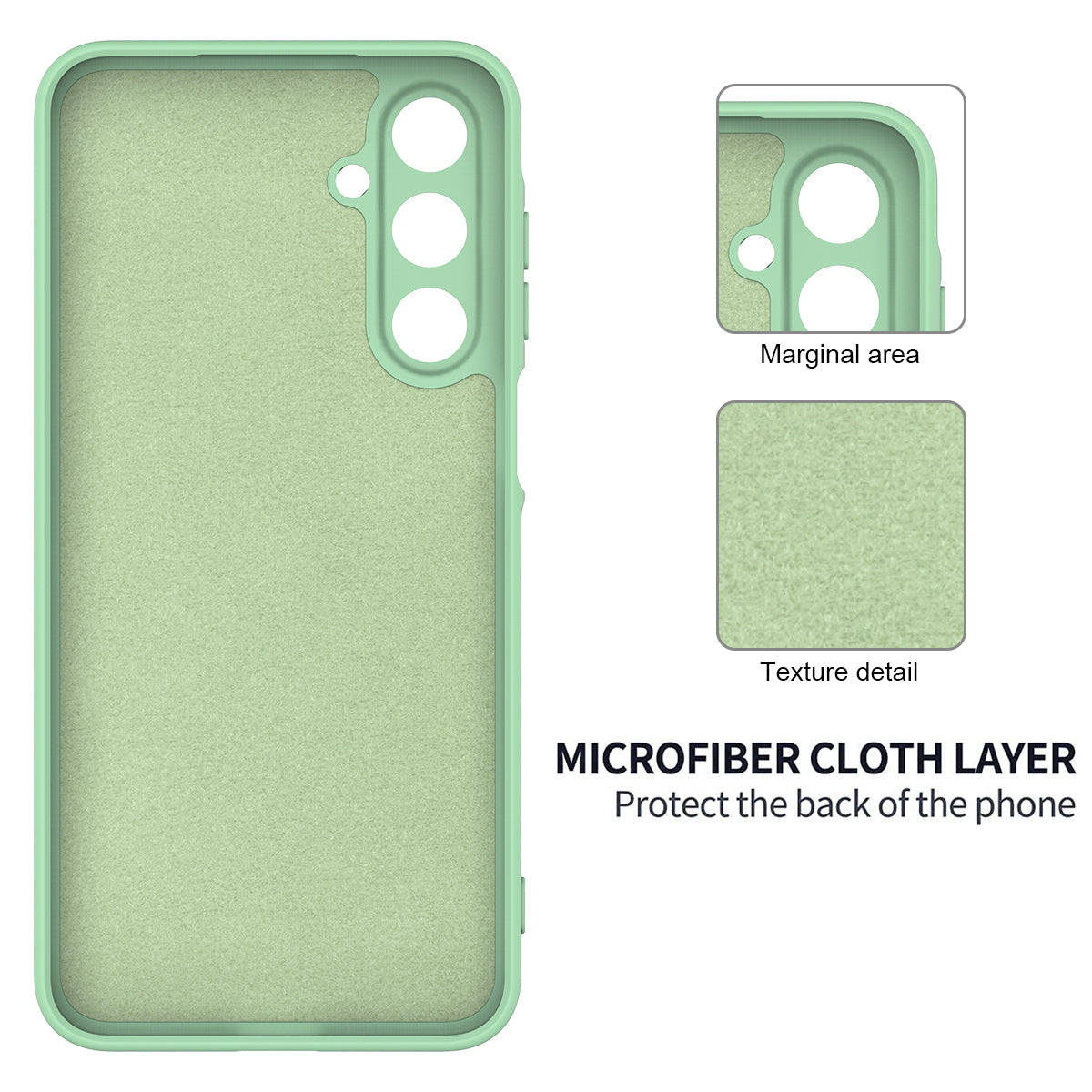 For Samsung Galaxy F16 5G / Galaxy M16 5G Liquid Silicone Case Phone Back Cover with Hand Strap - Green