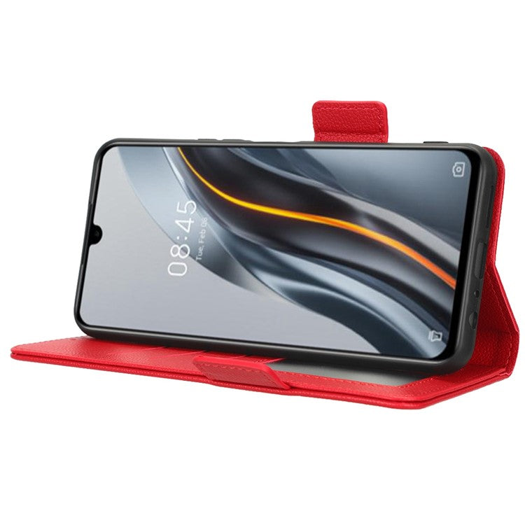 For Infinix Note 12 G96 4G X670 Litchi Texture Phone Cover Drop-Proof PU Leather Magnetic Clasp Case with Stand Wallet - Red
