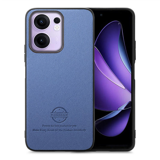 For Oppo Reno13 F 4G / Oppo Reno13 F 5G Leather Phone  Back Cover with Cloth Texture - Blue