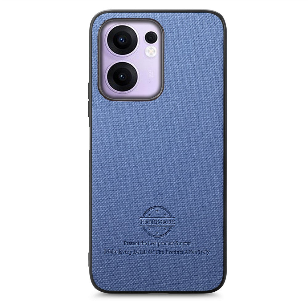 For Oppo Reno13 F 4G / Oppo Reno13 F 5G Leather Phone  Back Cover with Cloth Texture - Blue