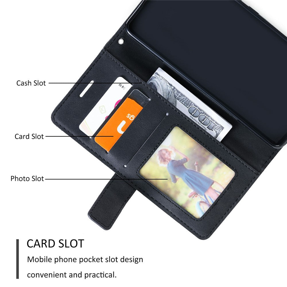 For Oppo Reno13 5G (Global) Case Imprinted Lines PU Leather Splicing Wallet Phone Cover - Black