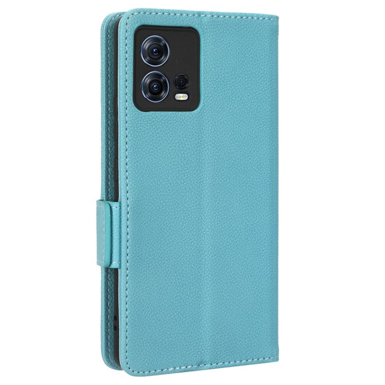 For Motorola Edge 30 Fusion 5G / Moto S30 Pro 5G Litchi Texture PU Leather Dual Magnetic Clasp Case Stand Wallet Phone Cover - Baby Blue