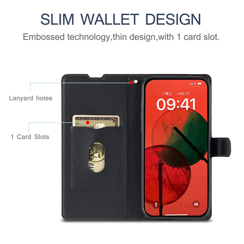 For Oppo Reno13 5G (Global) Case Dots Imprinted PU Leather Flip Phone Cover with Card Slot, Strap - Black