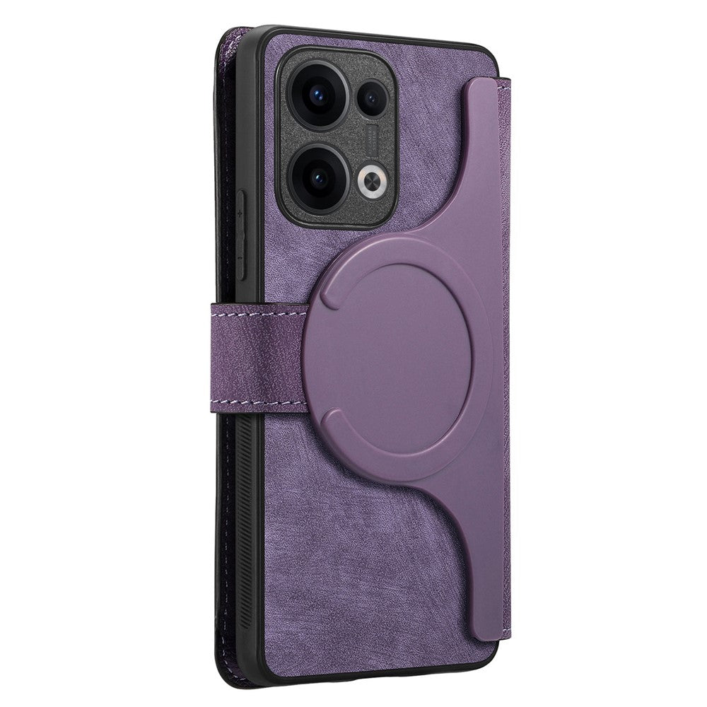 For Oppo Reno13 5G (Global) Magnetic Case CASENEO Detachable Leather Phone Wallet Cover - Purple