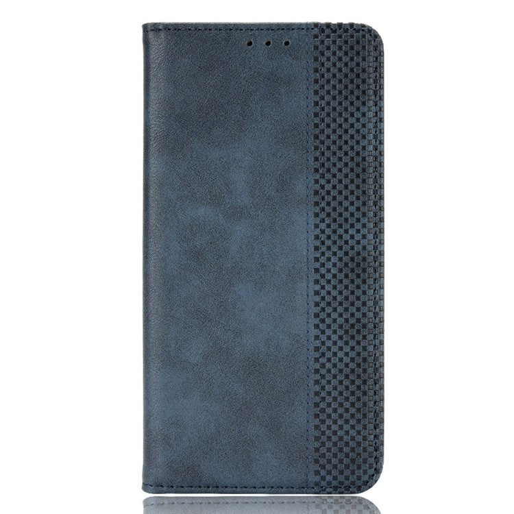For Infinix Hot 12 Pro 4G X668C Retro Texture PU Leather Flip Wallet Case Imprinted Pattern Stand Folio Phone Cover - Blue
