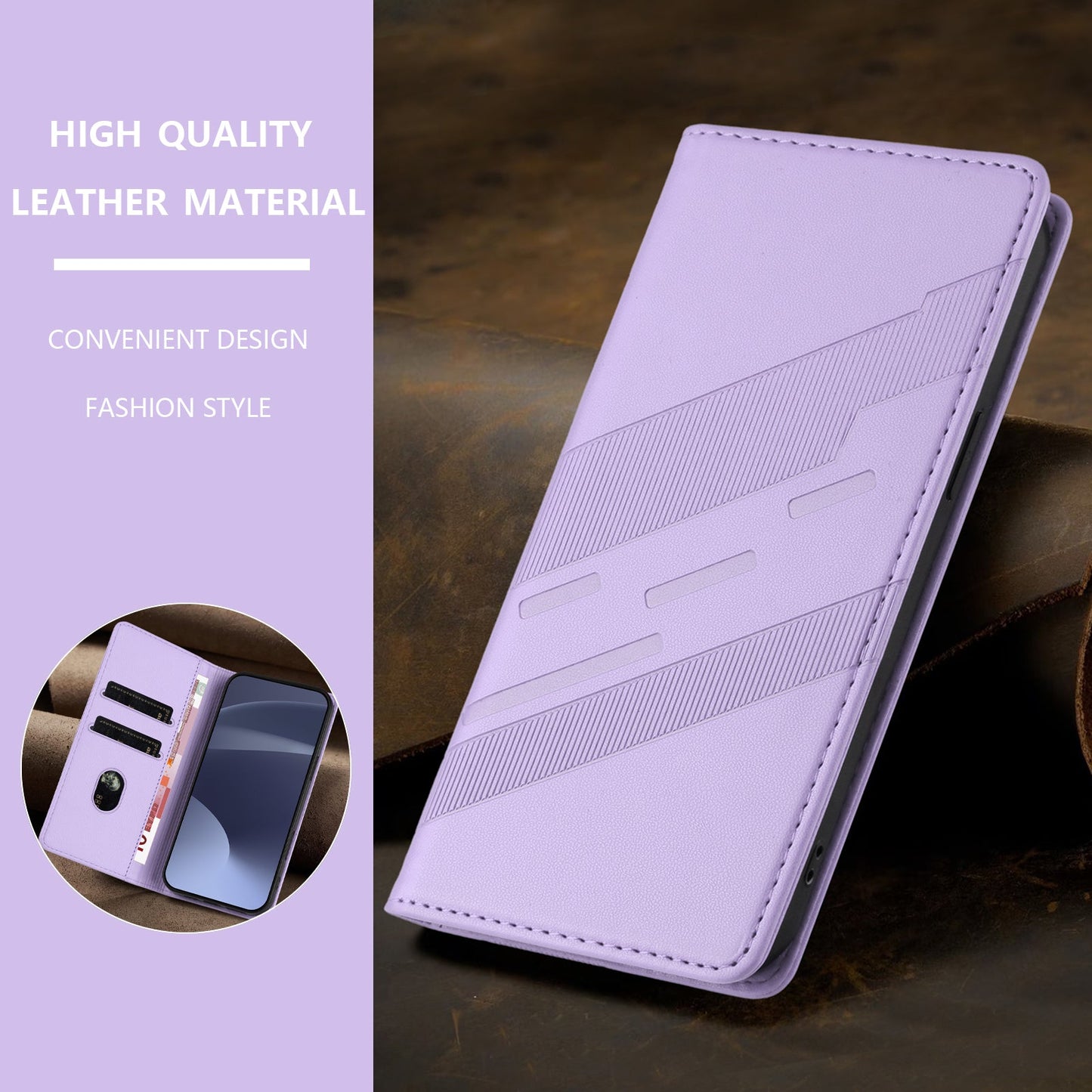 For Oppo Reno13 5G (Global) Phone Cases Punk Style Imprinted Wallet Stand Leather Cover - Light Purple
