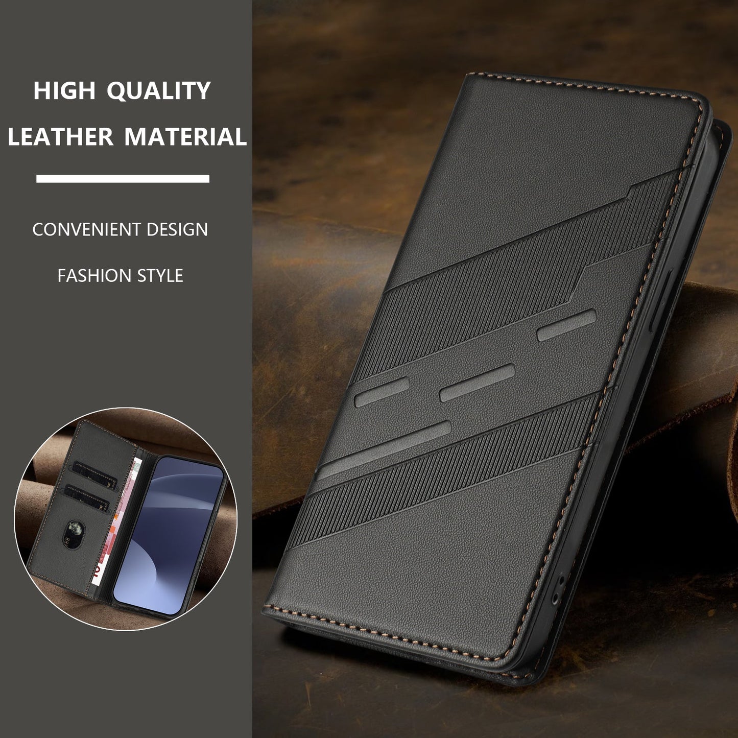 For Oppo Reno13 5G (Global) Phone Cases Punk Style Imprinted Wallet Stand Leather Cover - Black