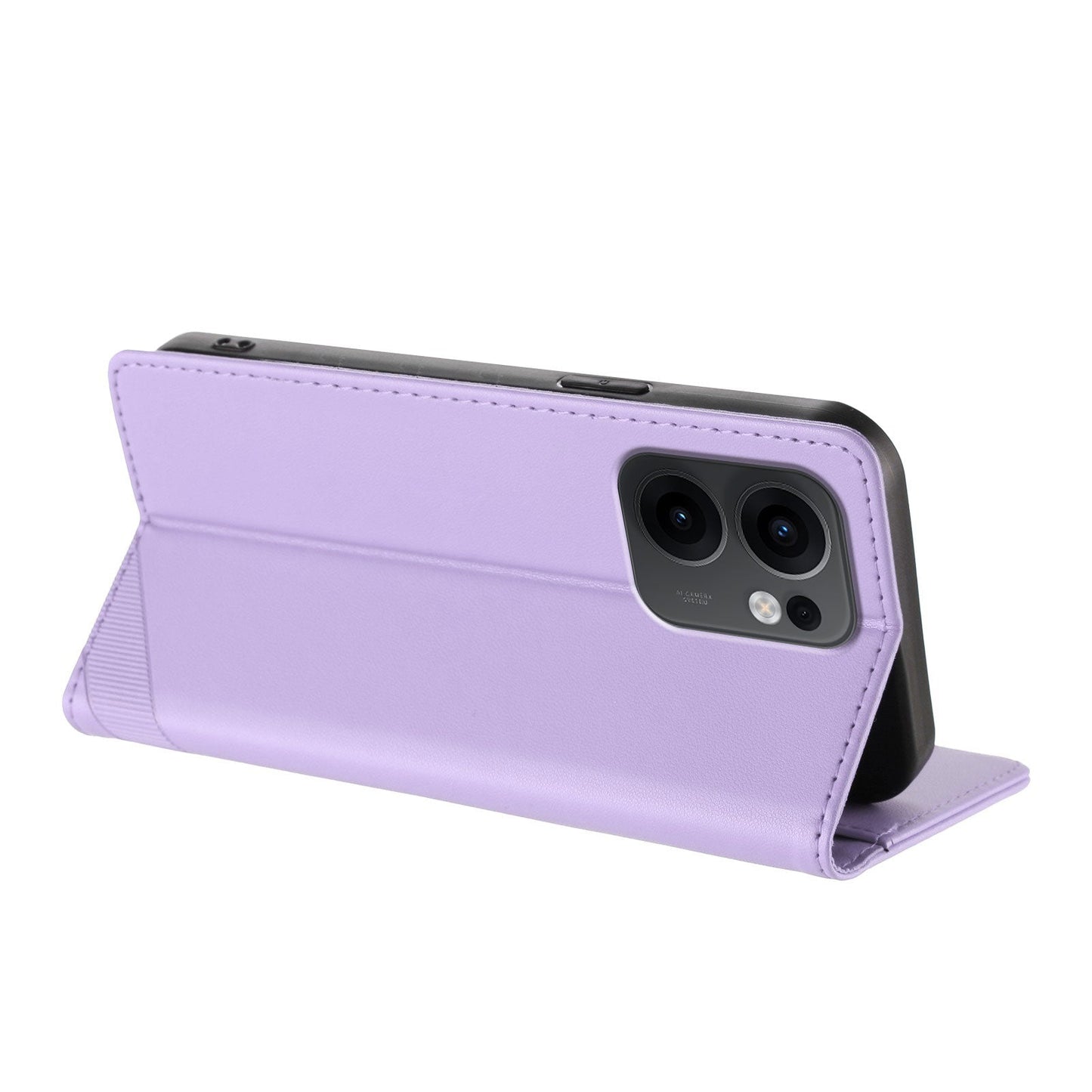 For Oppo Reno13 F 5G Phone Cases Punk Style Imprinted Wallet Stand Leather Cover - Light Purple