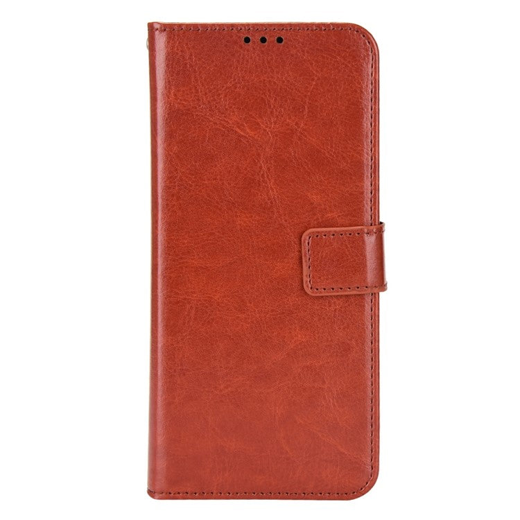 For Infinix Hot 12 Pro 4G X668C Crazy Horse Texture Wallet Case PU Leather Stand Phone Cover with Strap - Brown