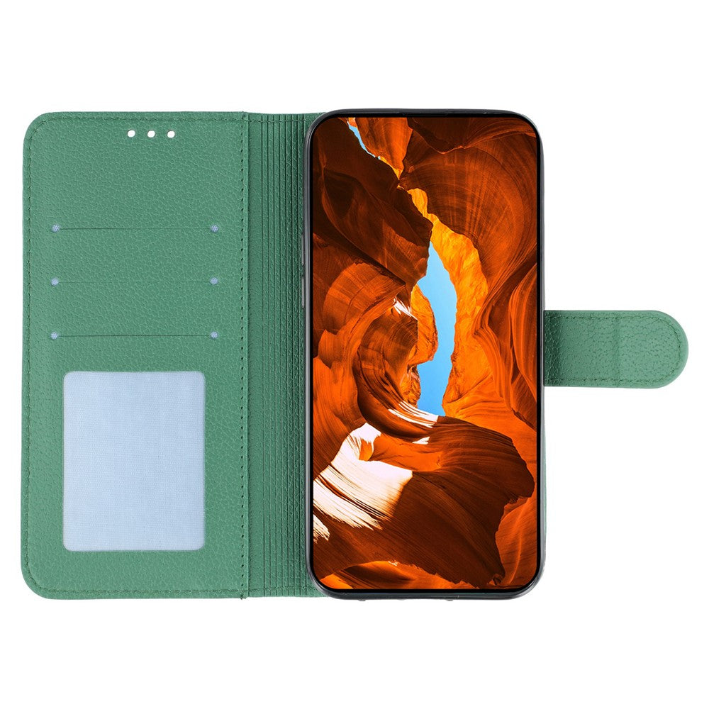 For Oppo Reno13 5G (Global) Case Feather Imprint PU Leather Wallet Phone Cover - Green