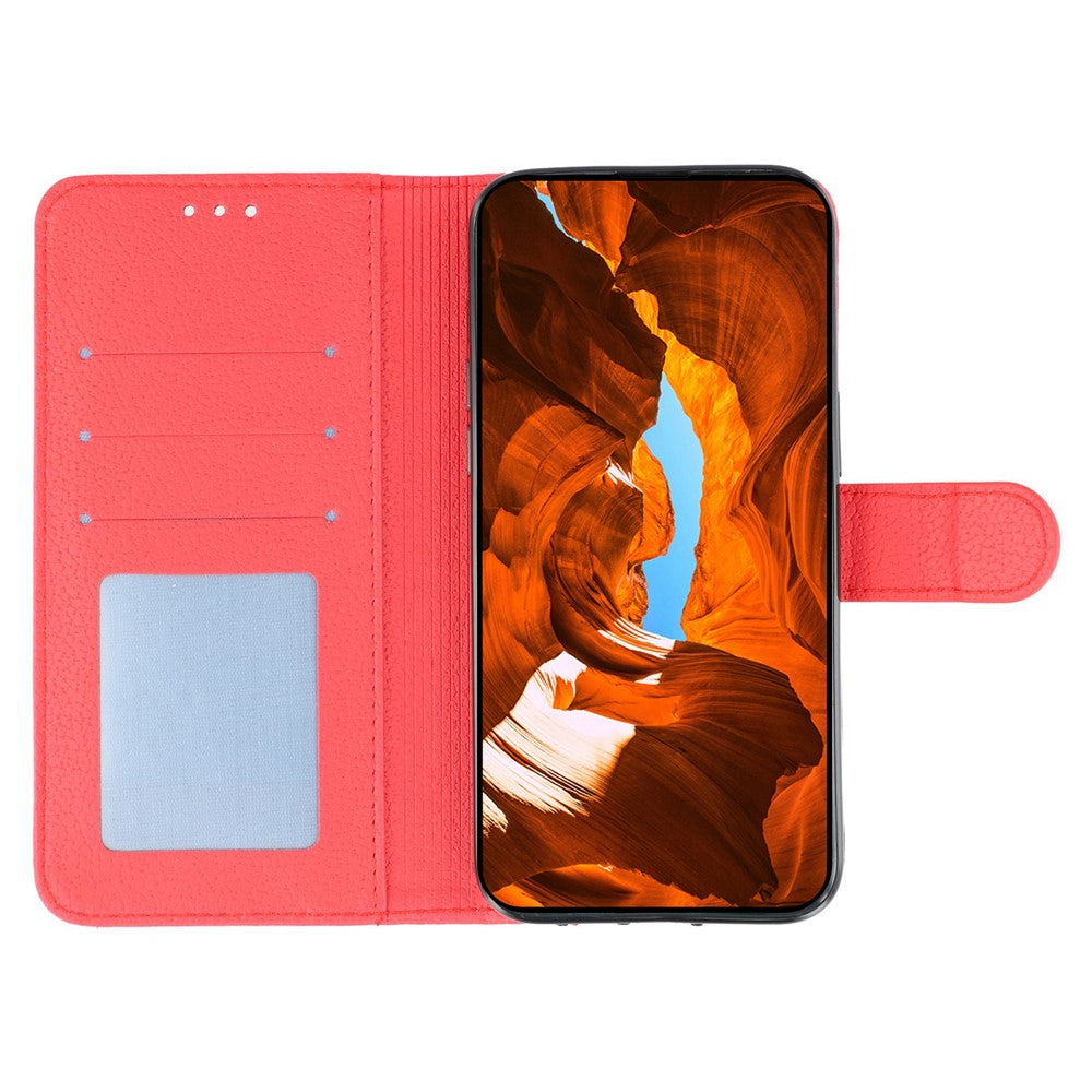 For Oppo Reno13 5G (Global) Case Feather Imprint PU Leather Wallet Phone Cover - Red