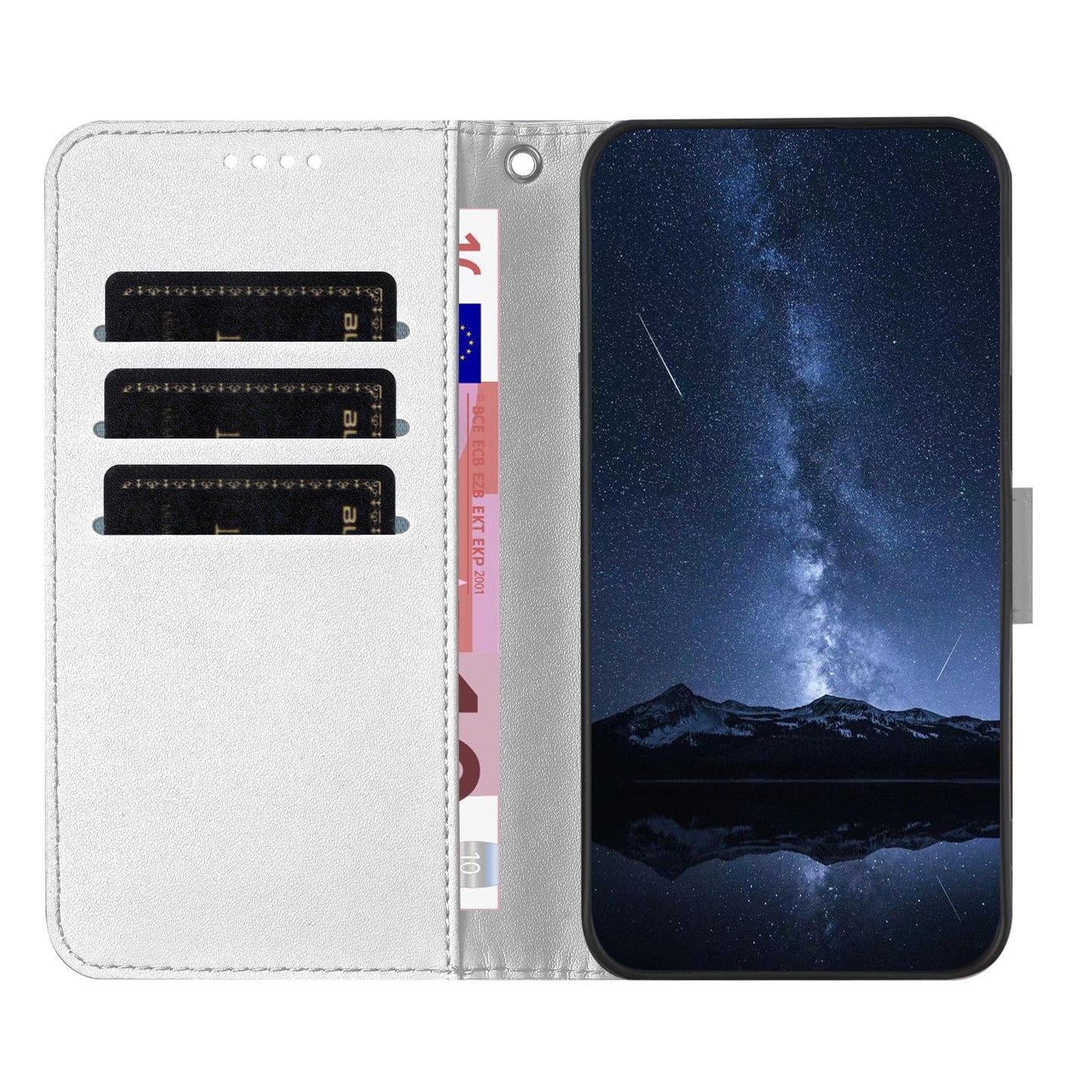 For Oppo Reno13 5G (Global) Phone Cases Wallet Stand Color Splicing Leather Cover with Magnetic Clasp - Silver