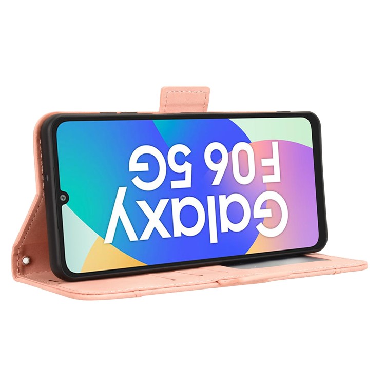 For Samsung Galaxy F06 5G / M06 5G Leather Case Phone Wallet Cover with Multiple Card Slots - Pink