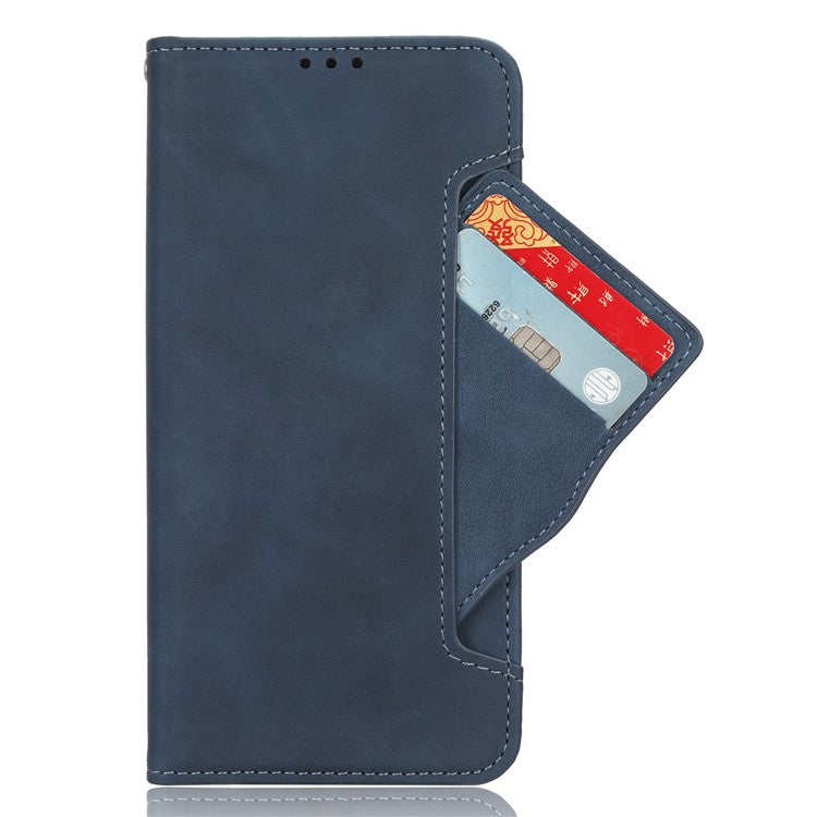 For Samsung Galaxy F06 5G / M06 5G Leather Case Phone Wallet Cover with Multiple Card Slots - Blue