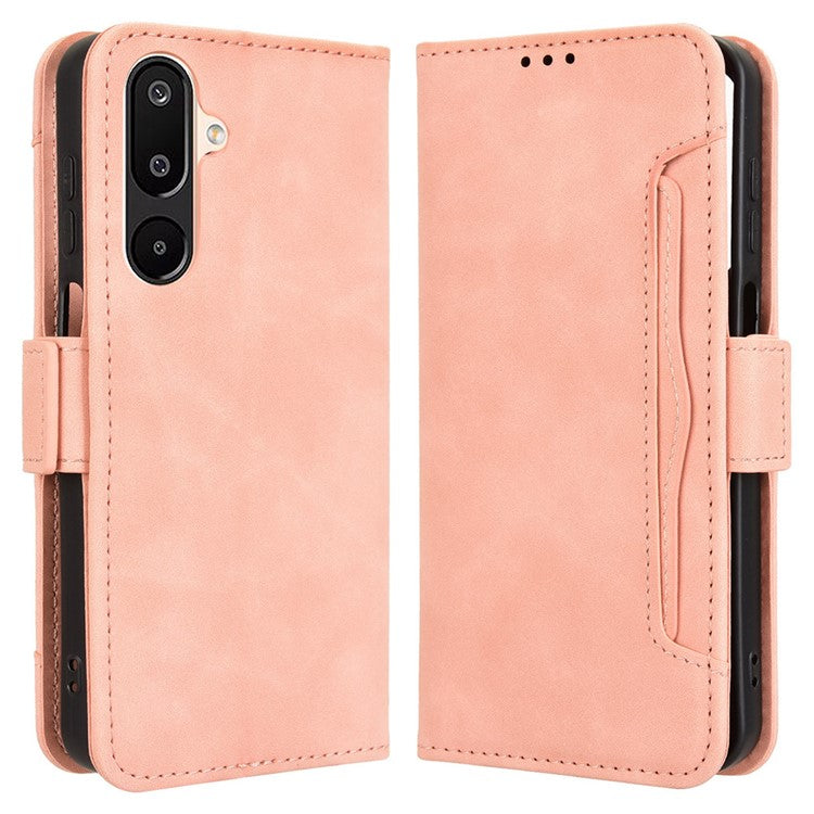 For Samsung Galaxy M16 5G / F16 5G Leather Case Phone Wallet Cover with Multiple Card Slots - Pink