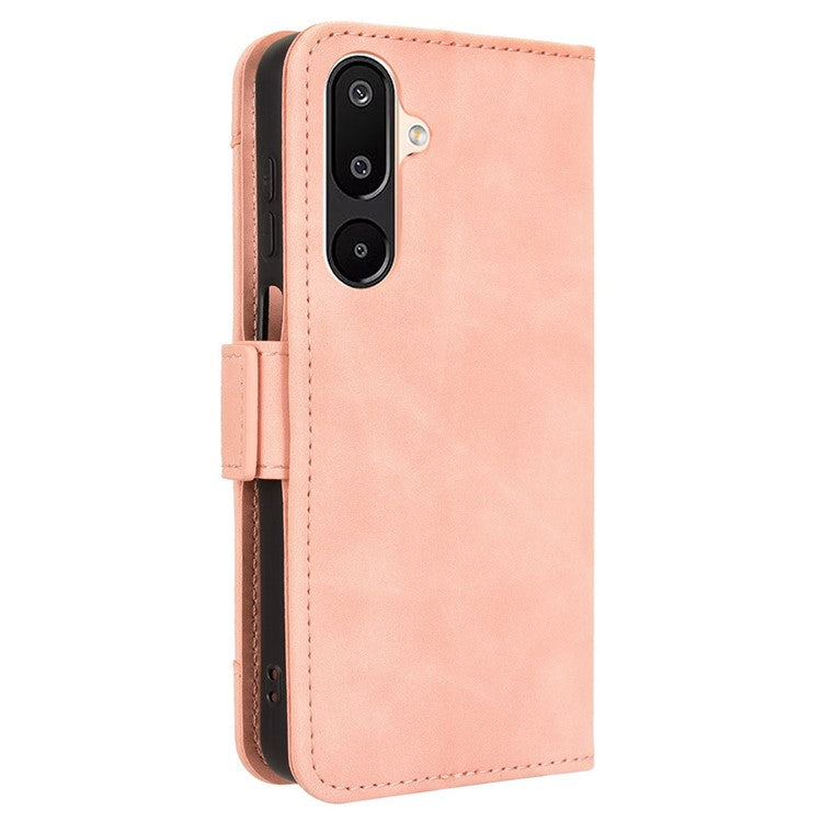 For Samsung Galaxy M16 5G / F16 5G Leather Case Phone Wallet Cover with Multiple Card Slots - Pink