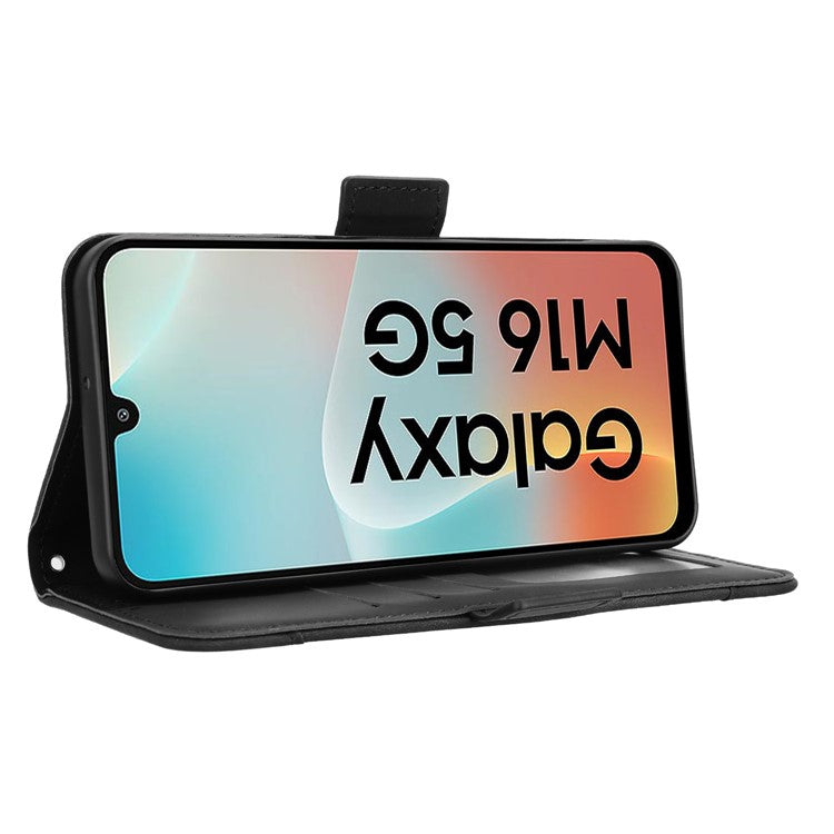 For Samsung Galaxy M16 5G / F16 5G Leather Case Phone Wallet Cover with Multiple Card Slots - Black