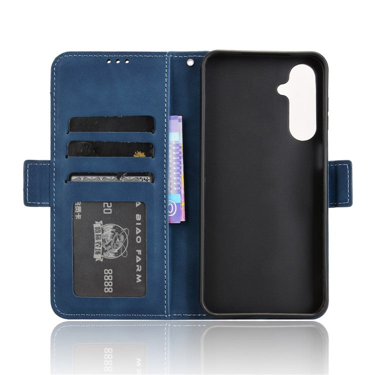 For Samsung Galaxy M16 5G / F16 5G Leather Case Phone Wallet Cover with Multiple Card Slots - Blue