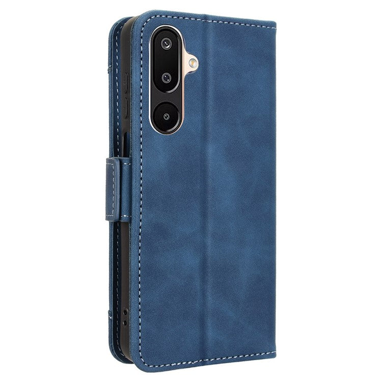For Samsung Galaxy M16 5G / F16 5G Leather Case Phone Wallet Cover with Multiple Card Slots - Blue