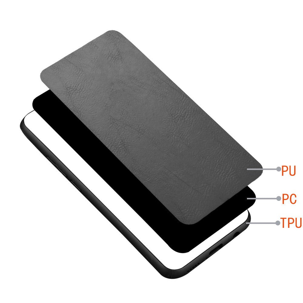 For Oppo Reno13 F 5G Case Cowhide Texture Leather + TPU + PC Phone Cover Stitching Line - Black