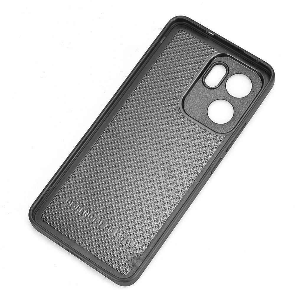For Oppo Reno13 F 5G Case Cowhide Texture Leather + TPU + PC Phone Cover Stitching Line - Red