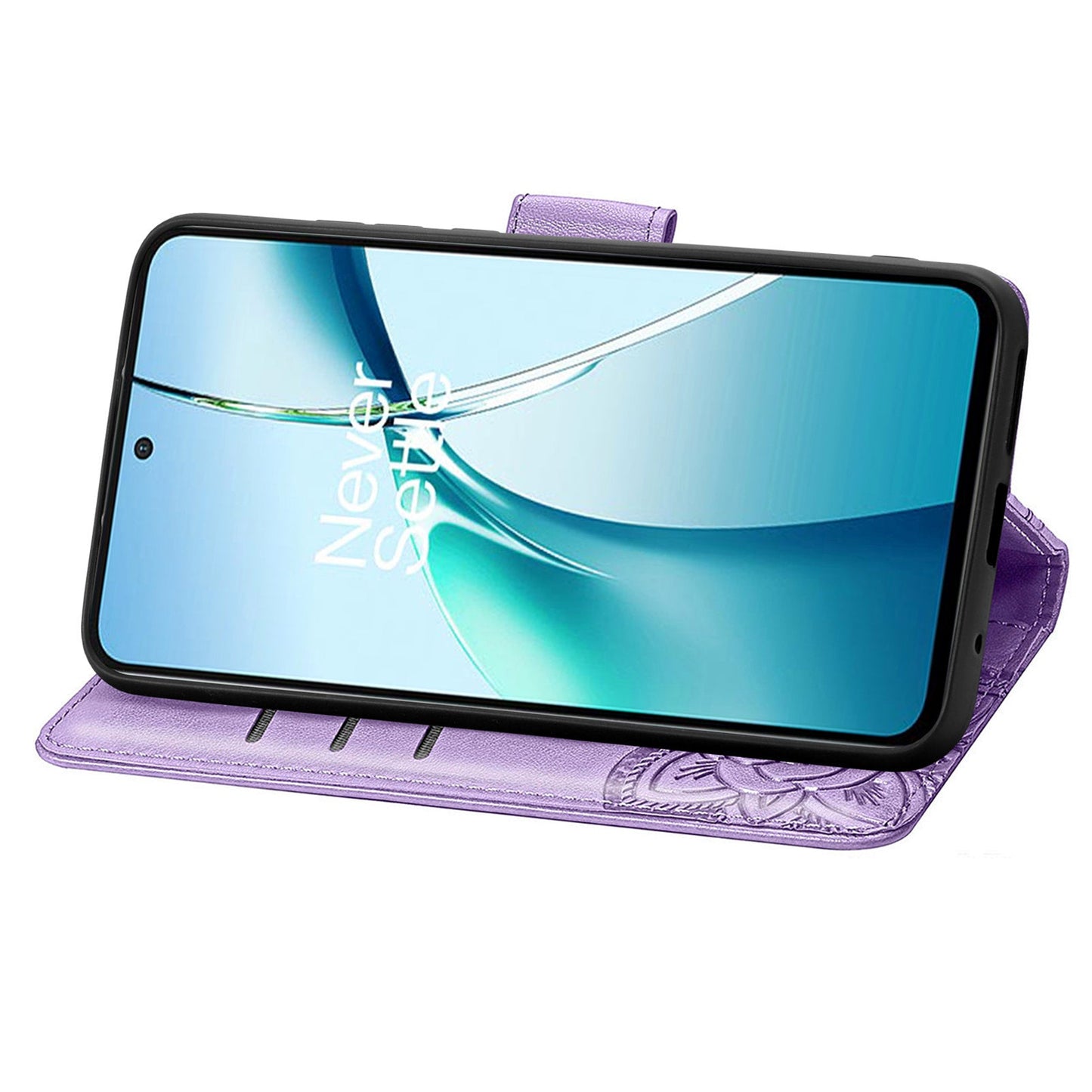 For Oppo Reno13 5G (Global) Case with Strap Butterfly Pattern PU Leather Wallet Phone Cover - Light Purple