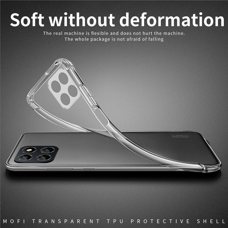 MOFI for Honor X8 5G Bump Proof TPU Shell, Clear Crystal Not-Yellowing Case Protective Phone Cover