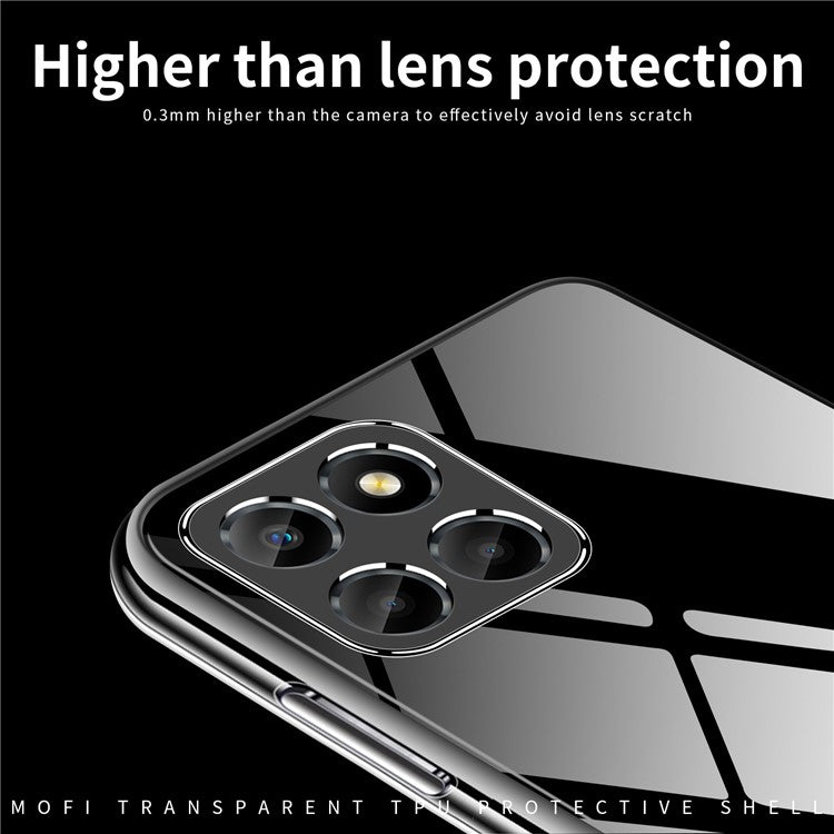 MOFI for Honor X8 5G Bump Proof TPU Shell, Clear Crystal Not-Yellowing Case Protective Phone Cover