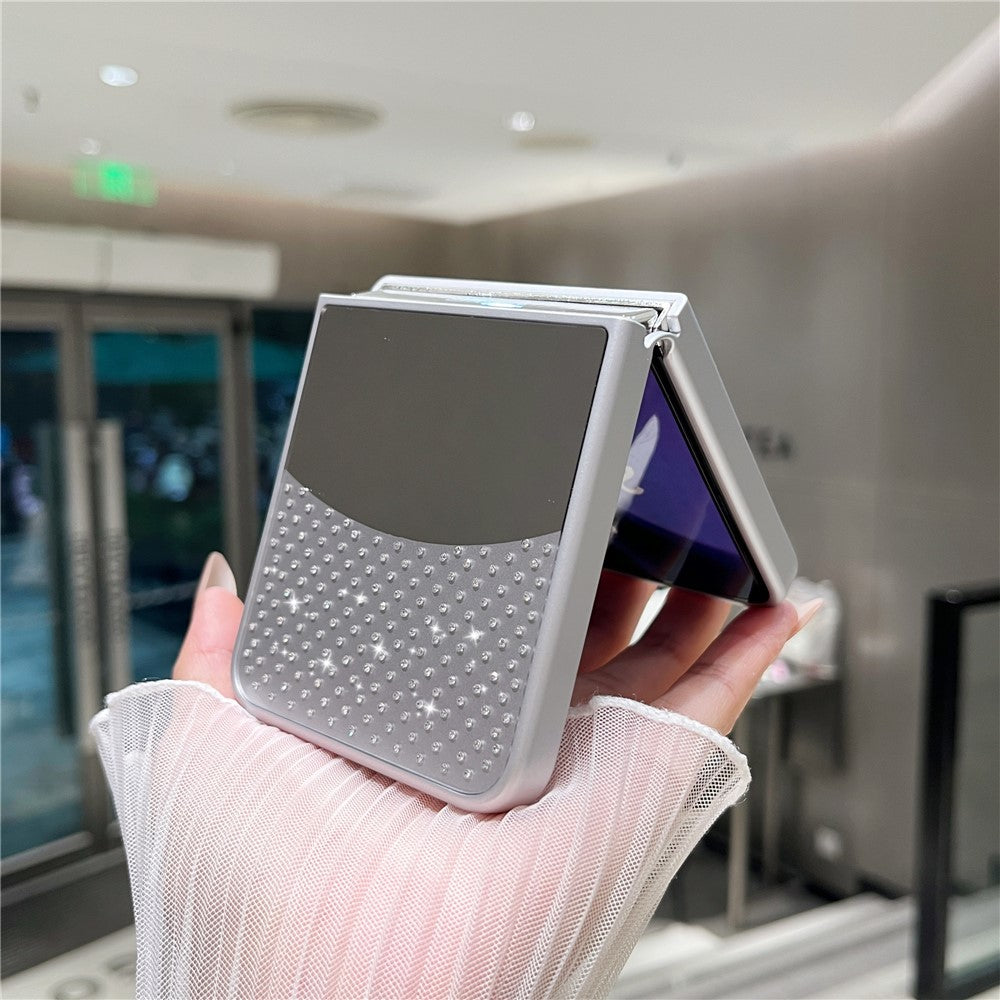 For Samsung Galaxy Z Flip7 FE 5G / Z Flip6 5G Case Mirror Surface TPU + PC Shockproof Phone with Metal Lens Frame - Silver