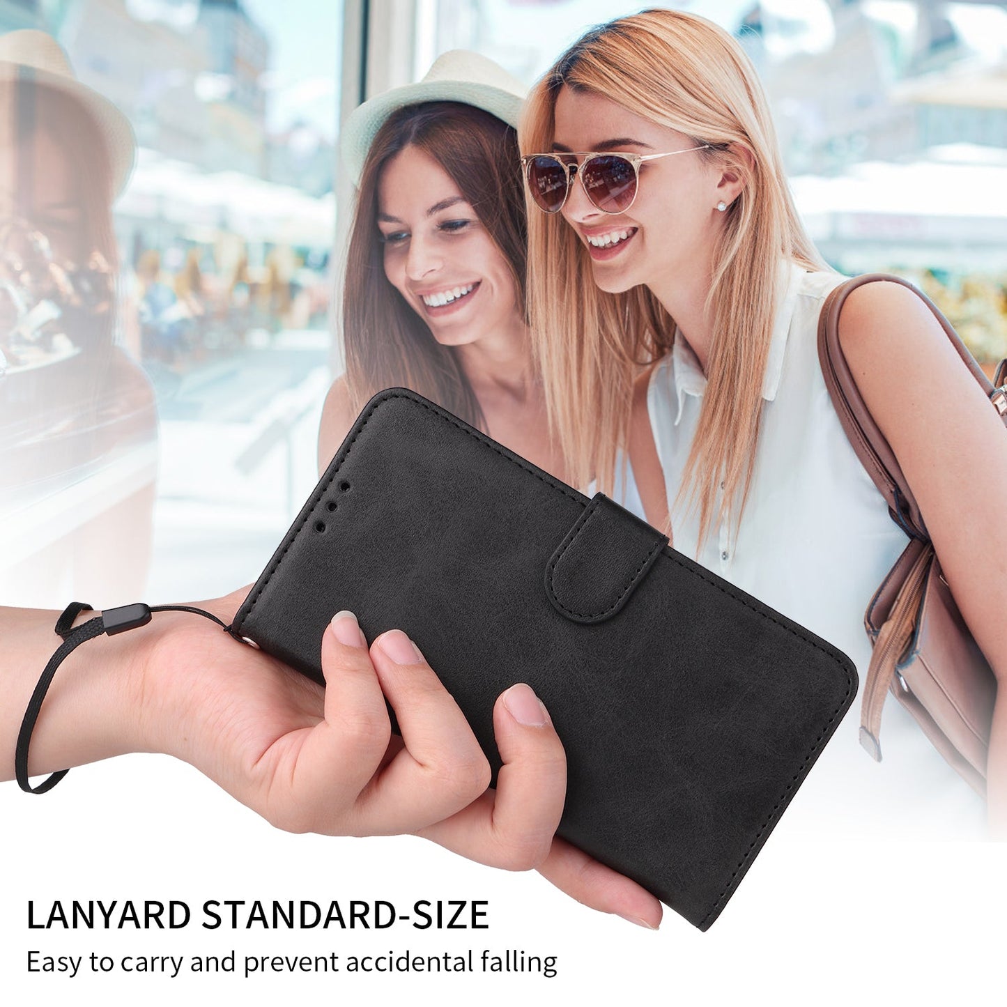 For Samsung Galaxy F06 5G Case Wallet PU Leather Folio Flip Phone Cover - Black