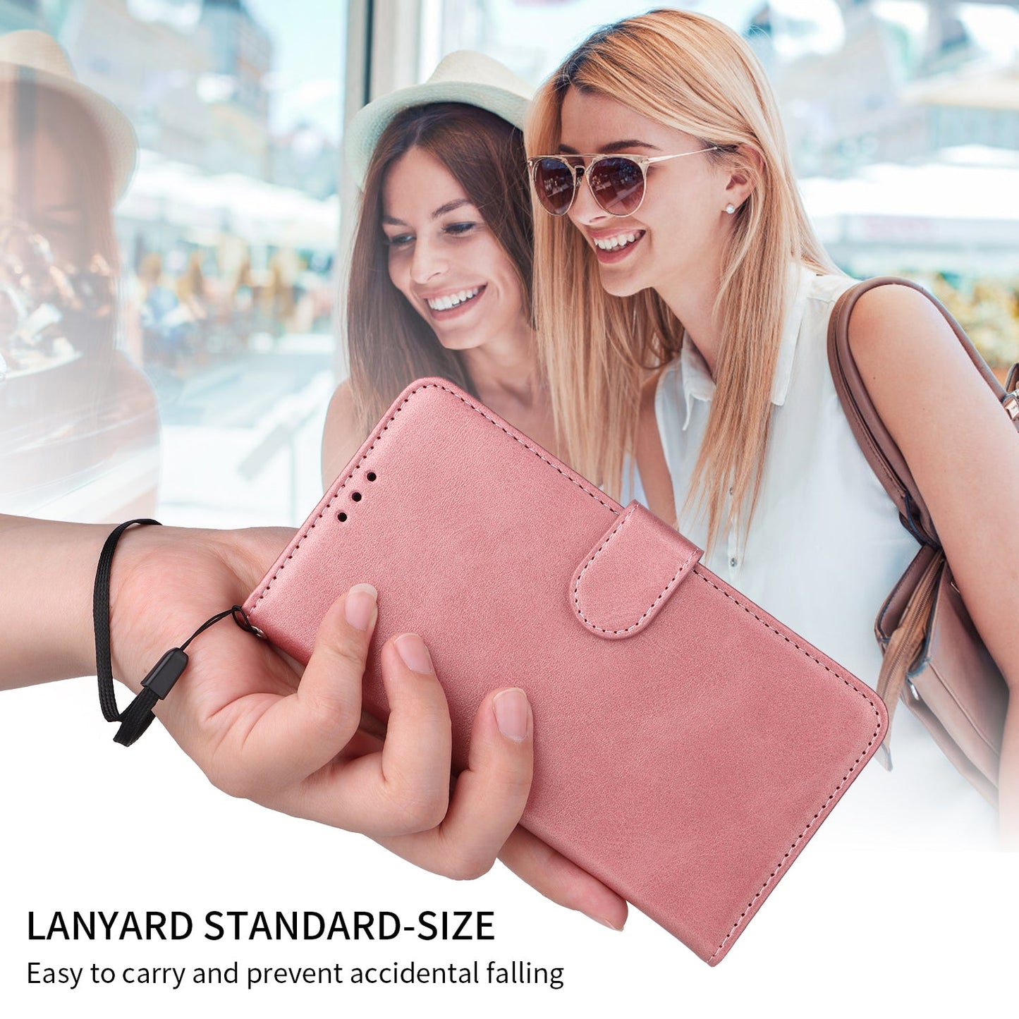 For Samsung Galaxy F06 5G Case Wallet PU Leather Folio Flip Phone Cover - Pink