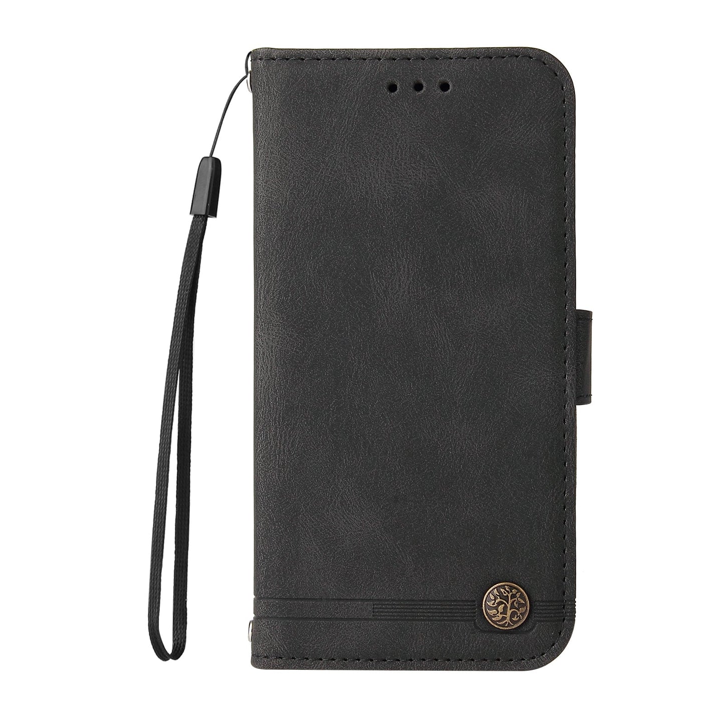 For Samsung Galaxy F06 5G Leather Wallet Cases Skin Touch Phone Cover Stand with Strap - Black