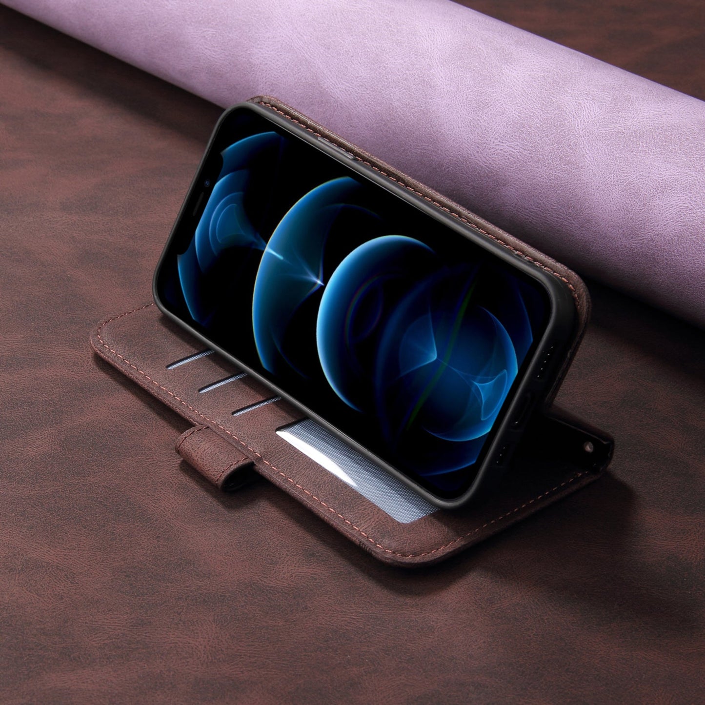 For Samsung Galaxy F06 5G Leather Wallet Cases Skin Touch Phone Cover Stand with Strap - Brown