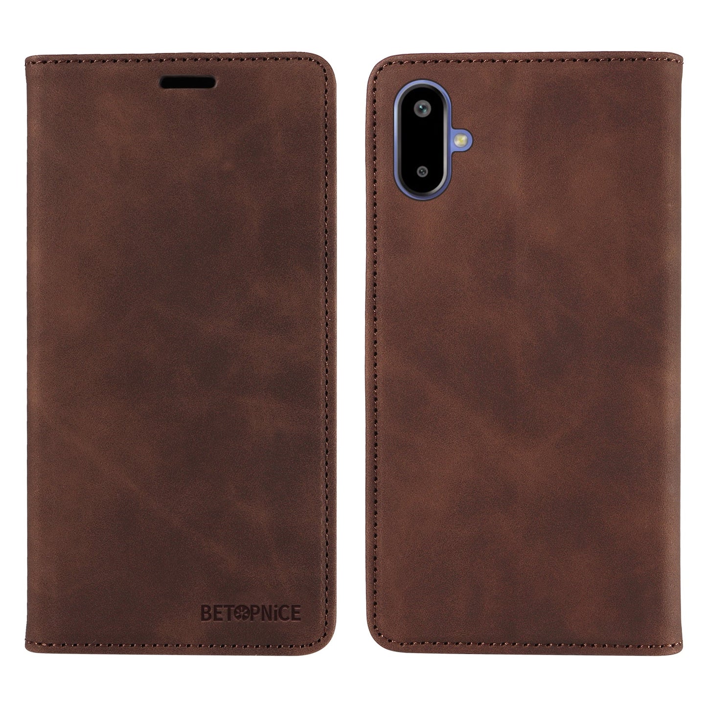 For Samsung Galaxy F06 5G Case BETOPNICE Magnetic Closure RFID Blocking Wallet Stand Leather Phone Cover - Brown