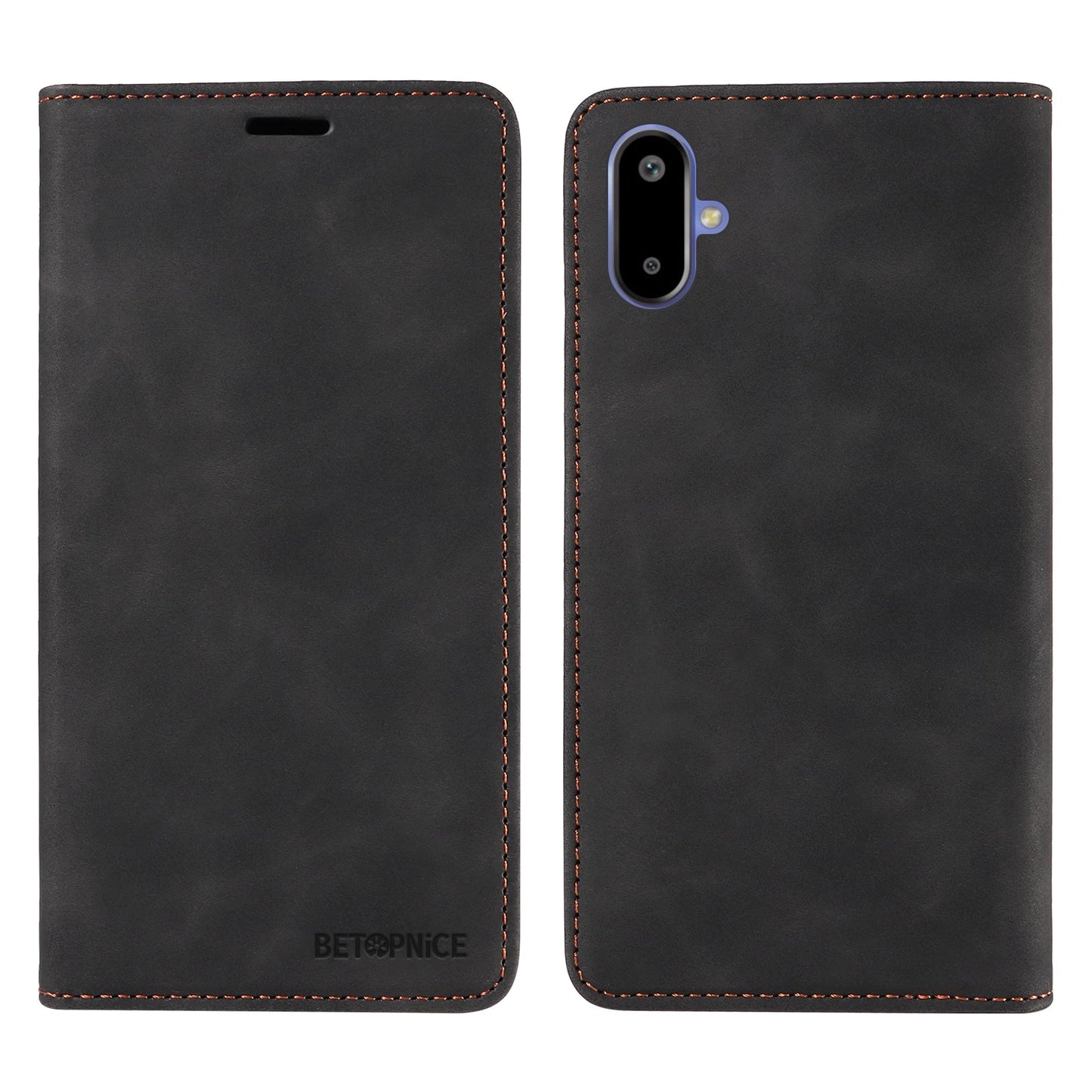 For Samsung Galaxy F06 5G Case BETOPNICE Magnetic Closure RFID Blocking Wallet Stand Leather Phone Cover - Black