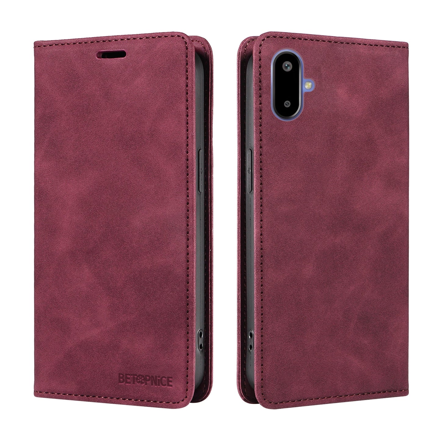 For Samsung Galaxy F06 5G Case BETOPNICE Magnetic Closure RFID Blocking Wallet Stand Leather Phone Cover - Red