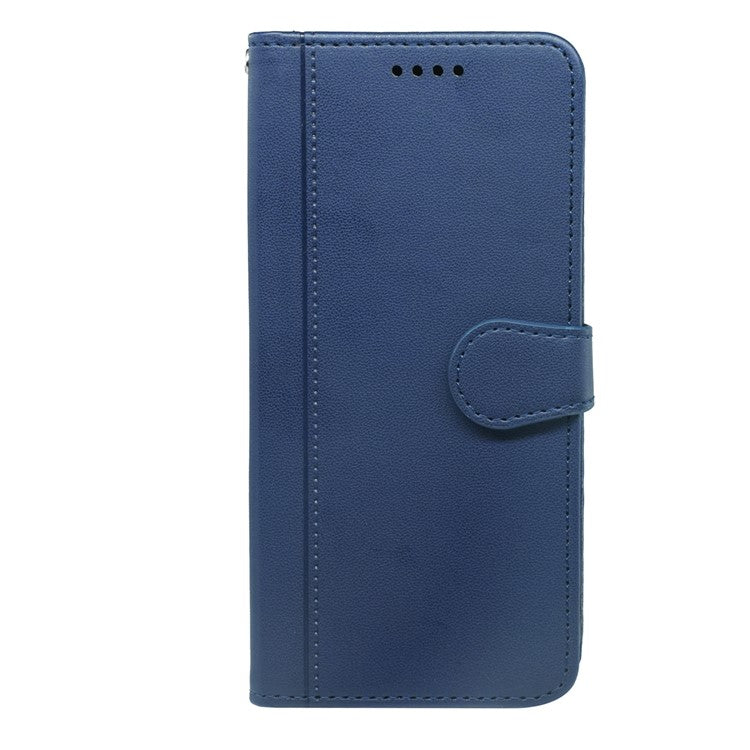 For Samsung Galaxy M16 5G / F16 5G Wallet Case Magnetic Snap Leather Phone Cover with Strap - Blue