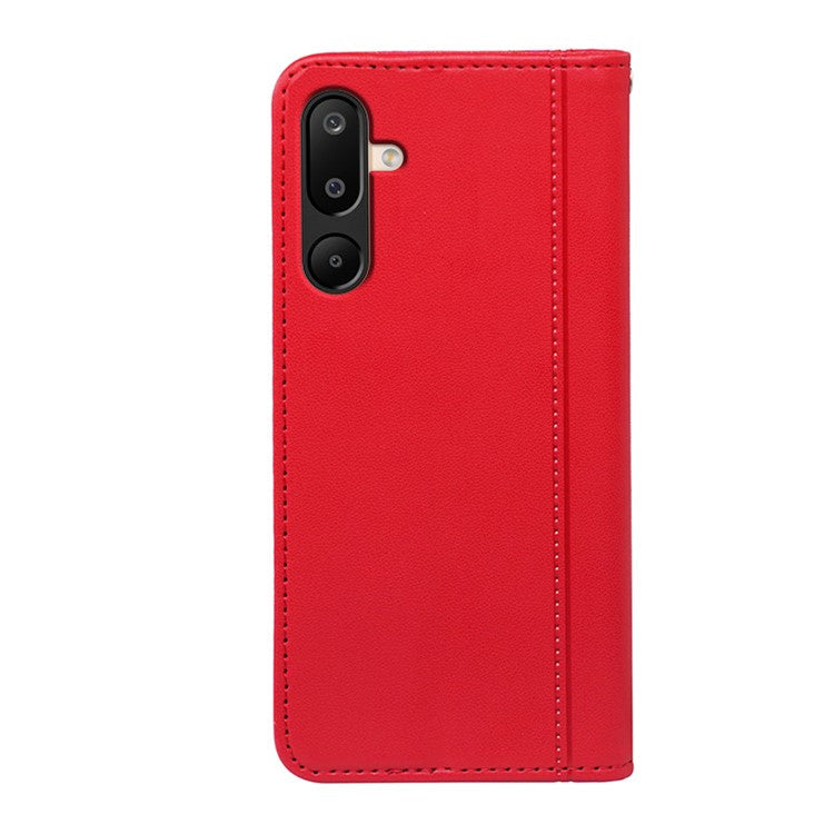 HX01 For Samsung Galaxy M16 5G / F16 5G Wallet Case Magnetic Closing PU Leather Phone Cover - Red