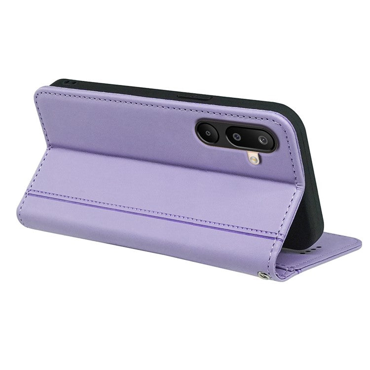 HX01 For Samsung Galaxy M16 5G / F16 5G Wallet Case Magnetic Closing PU Leather Phone Cover - Purple