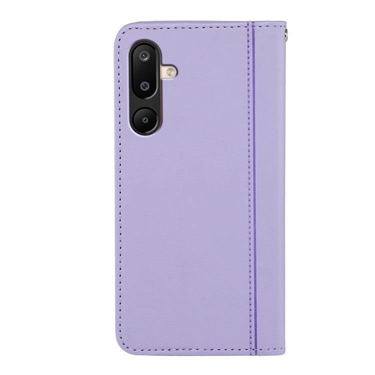 HX01 For Samsung Galaxy M16 5G / F16 5G Wallet Case Magnetic Closing PU Leather Phone Cover - Purple
