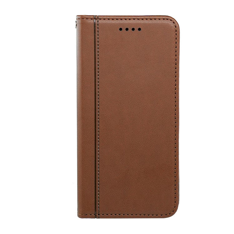 HX01 For Samsung Galaxy M16 5G / F16 5G Wallet Case Magnetic Closing PU Leather Phone Cover - Brown