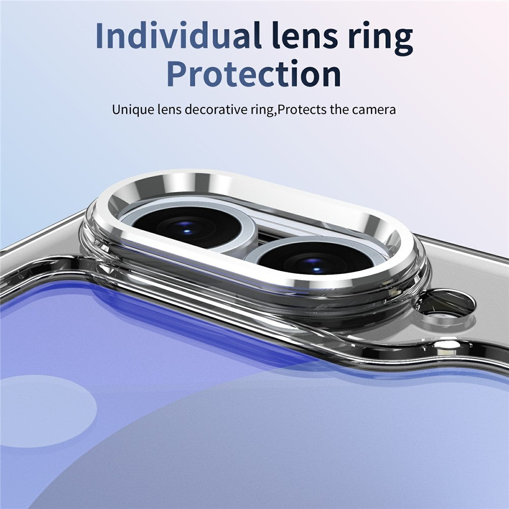 For Samsung Galaxy Z Flip7 FE 5G / Z Flip6 5G Case Magnetic Kickstand Clear PC Phone Cover with HD Screen Film - Silver