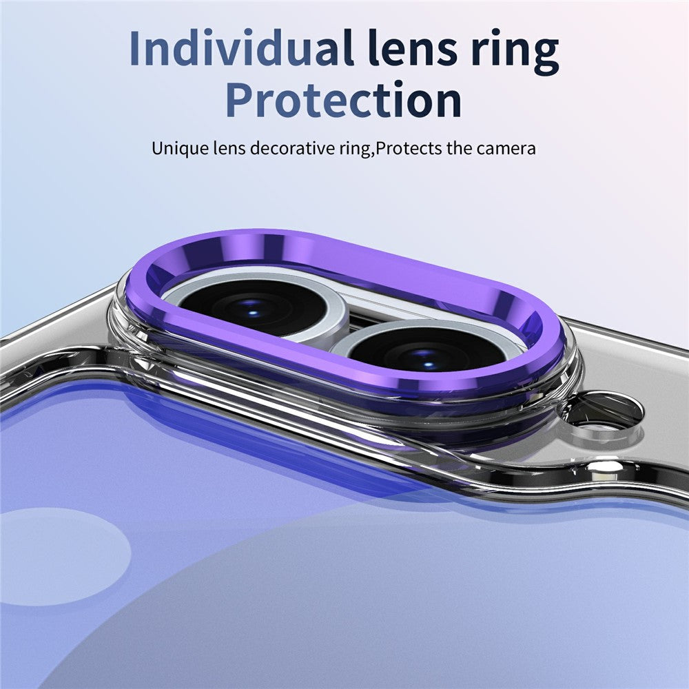 For Samsung Galaxy Z Flip7 FE 5G / Z Flip6 5G Case Magnetic Kickstand Clear PC Phone Cover with HD Screen Film - Purple